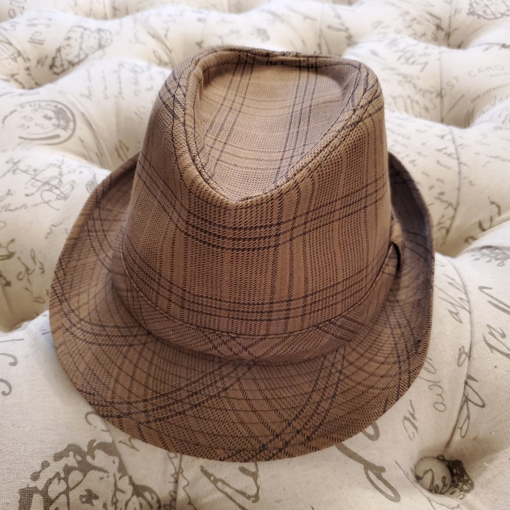 Plaid trilby hat
